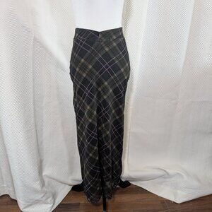 Urban Outfitters Plaid Mesh Maxi Skirt Bodycon Size XS Grunge Dark Academia